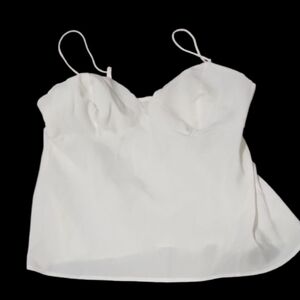 Vassarette White Women's Camisole Top Lg Vintage